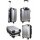 Trolley-Koffer 75cm, 115-138L - Light- 4 Rollen, Dehnfalte, Silber